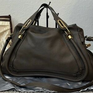 Chloe Dark Brown Leather Shoulder Bag